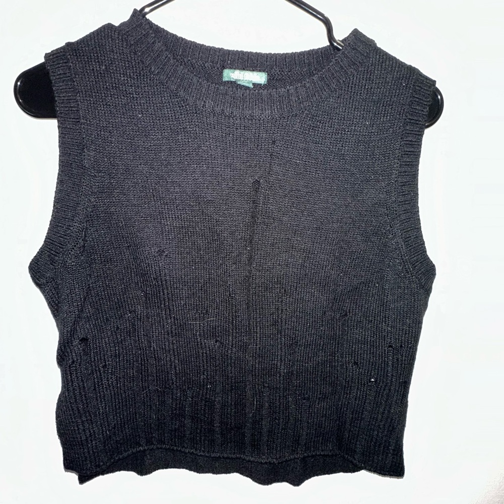 Distressed Black Sweater Vest - Wild Fable